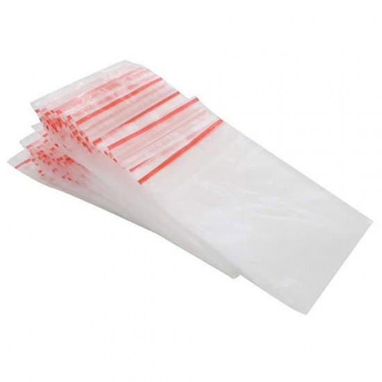 100PCS Small White / Clear Zip Lock Plastic Package Bags with